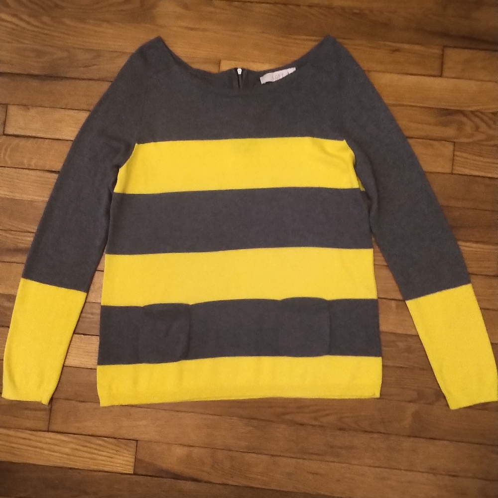 LOFT yellow and grey sweater